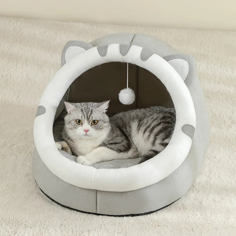 Cozy Cat & Small Dog Bed β Warm Cotton Cave House