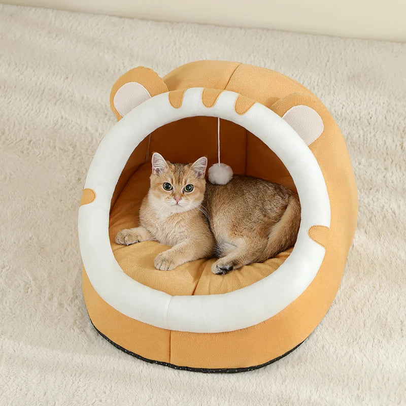 Cozy Cat & Small Dog Bed β Warm Cotton Cave House