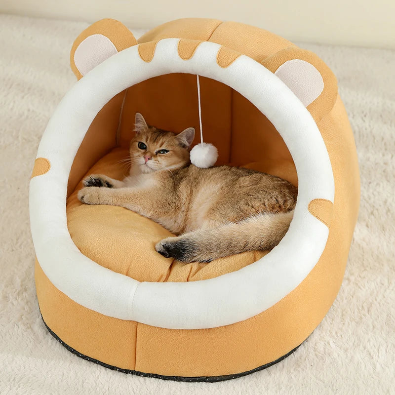 Cozy Cat & Small Dog Bed β Warm Cotton Cave House