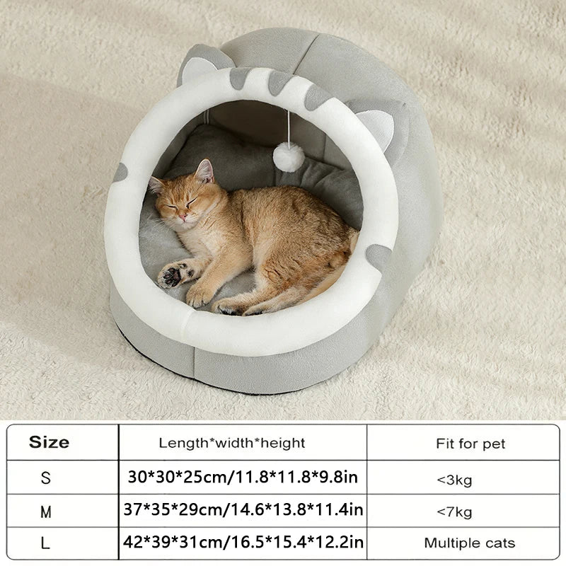 Cozy Cat & Small Dog Bed β Warm Cotton Cave House